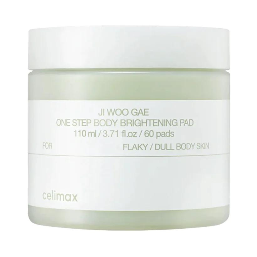 Celimax krukke med hvidt låg, 60 pads, for tør og kedelig hud, 110 ml.