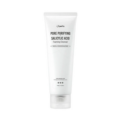 Hvid tube med tekst: "Jumiso Pore Purifying Salicylic Acid Foaming Cleanser". 120g.