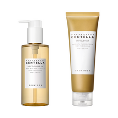 To produkter fra SKIN1004: en pumpeflaske og en tube, begge med Centella fra Madagascar.