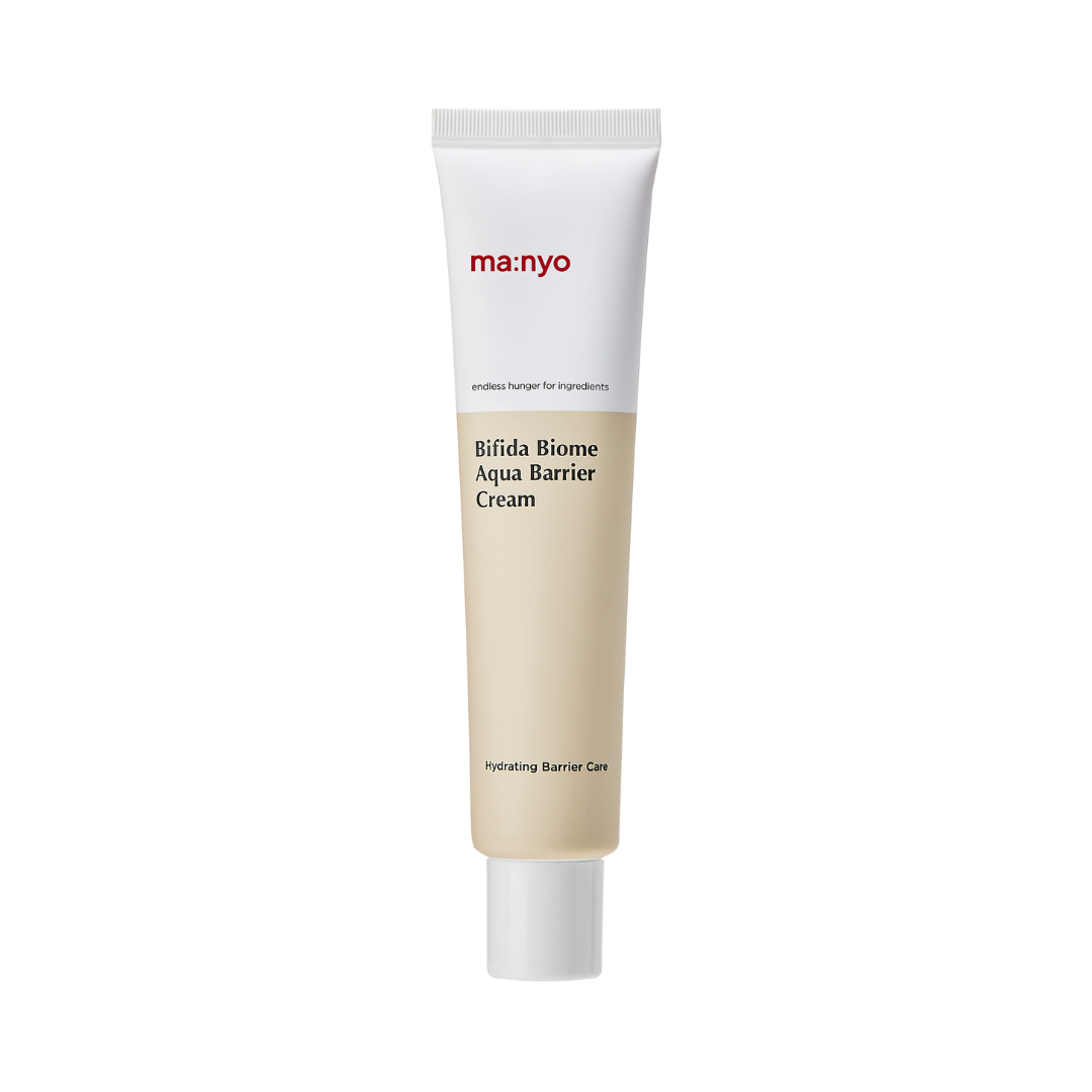 Beige og hvid tube med rød tekst øverst. Produktnavn og beskrivelse står i sort.