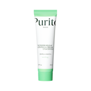 Hvid og grøn tube med teksten "Purito Wonder Releaf Centella Cream Unscented" og "50 mL".