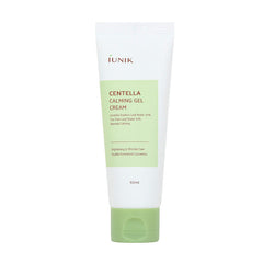 Hvid tube med grøn etiket og låg, iUNIK Centella Calming Gel Cream, 60 ml.