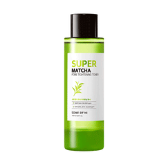 Grøn flaske med sort låg, "Super Matcha Pore Tightening Toner" fra Some By Mi med matcha og BHA.