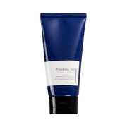 Mørkeblå tube med hvid etiket, "Pyunkang Yul ATO Cream Blue Label", sort låg.