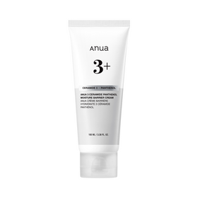 Hvid tube med sort tekst, Anua 3+ Ceramide Panthenol Moisture Barrier Cream, 100 ml.