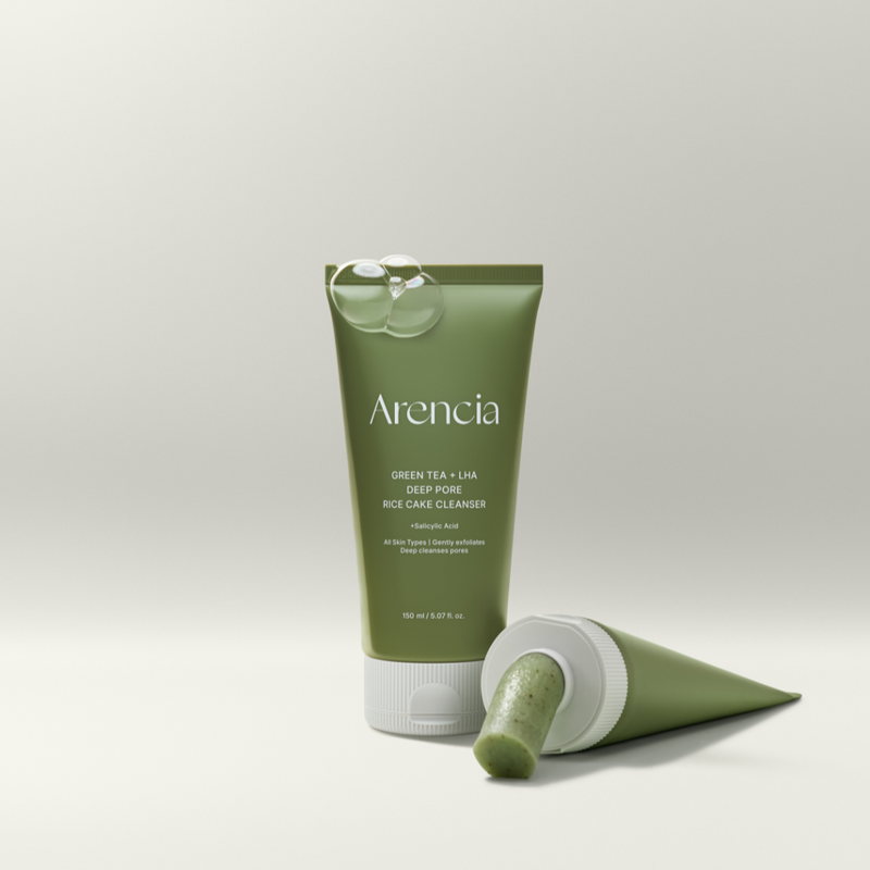 Arencia -  Green Tea + LHA Deep Pore Rice Cake Cleanser (150g.)