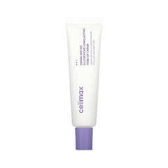 Hvid tube med lilla hætte. Tekst: Celimax Derma Nature Glutathione Longlasting Tone-up Cream.
