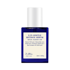 Blå flaske med hvid etiket, Dr. Althea 0.1% Gentle Retinol Serum, 30ml.