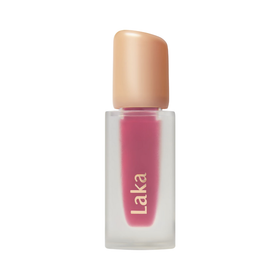 Laka Fruity Glam Tint #105, pink tint i frostet flaske med beige låg og "Laka" i hvid skrift.