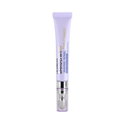 Lilla tube med sølvdetaljer, mærket "Lala Recipe Bakuchinol Eye Cream".