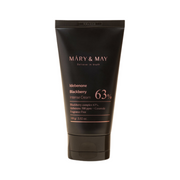 Sort tube med guldtekst: Mary&May Idebenone Blackberry Intense Cream, 63%, 100 g.