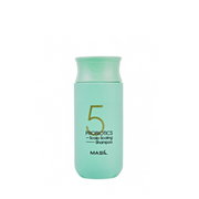 Grøn flaske med "5 Probiotics Scalp Scaling Shampoo" fra Masil, 150 ml.