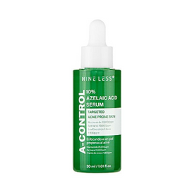 Grøn flaske med dråber, "Nineless - A-Control 10% Azelaic Acid Serum", 30 ml.