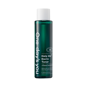 Grøn flaske med hvidt låg, etikette: "One-day's you Help Me! Dacto Toner", 200 ml.