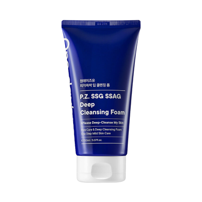 Blå tube med teksten "P.Z SSG SSAG Deep Cleansing Foam", 150 ml.