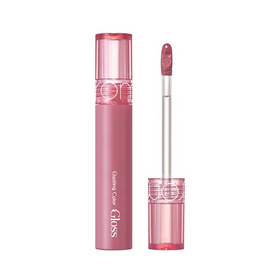 Pink lipgloss med applikator, elegant emballage, mærket "Glasting Color Gloss".