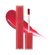 Rød lip tint med glans, Rom&nd Dewyful Water Tint #07 Cherry Way, elegant emballage og applikator.