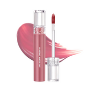 Rom&nd Glasting Water Tint i farven Mauve Moon med applikator og mauve farvestribe bagved.