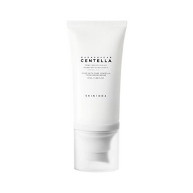 Hvid tube med tekst: Madagascar Centella Tone Brightening Tone-up Sunscreen SPF50+ PA++++.