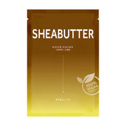 Guldpose med teksten "Sheabutter", "Nourishing", "100% Vegan Product" og mærket "Barulab".