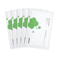 Flere pakker af Celimax Noni Energy Ampoule Mask med grøn blob-design på hvid baggrund.