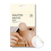 Cosrx Master Patch Basic-pakke med 36 runde, flade hydrocolloid-plastre til hudpleje.