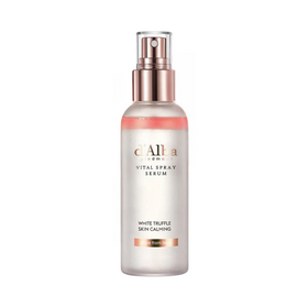 d'Alba White Truffle Vital Spray Serum i gennemsigtig flaske med metallisk spraytop.