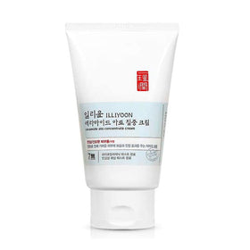 Hvid tube med Illiyoon Ceramide Ato Concentrate Cream, tekst på koreansk og engelsk.