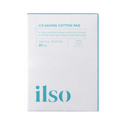 Hvid pakke med "1/3 Saving Cotton Pad" fra ilso, 40 stk. Effektiv fugt, mindre tonerforbrug.