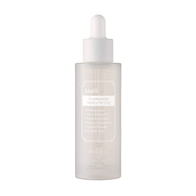 Klar flaske med pipette, etikette med "Klairs Fundamental Watery Oil Drop", 50 ml, vegansk.