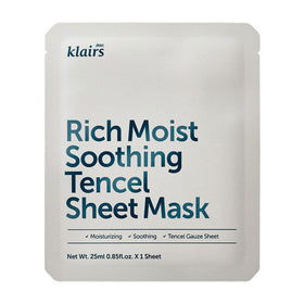 Klairs - Rich Moist Soothing Tencel Sheet Mask, fugtgivende, beroligende, 25 ml, 1 ark.