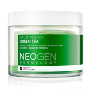 Neogen Bio-Peel Gauze Peeling Green Tea i en klar krukke med grøn tekst og hvide detaljer.