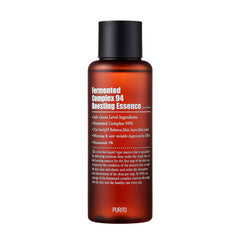 Brun flaske med hvid tekst, "Fermented Complex 94 Boosting Essence" fra Purito.